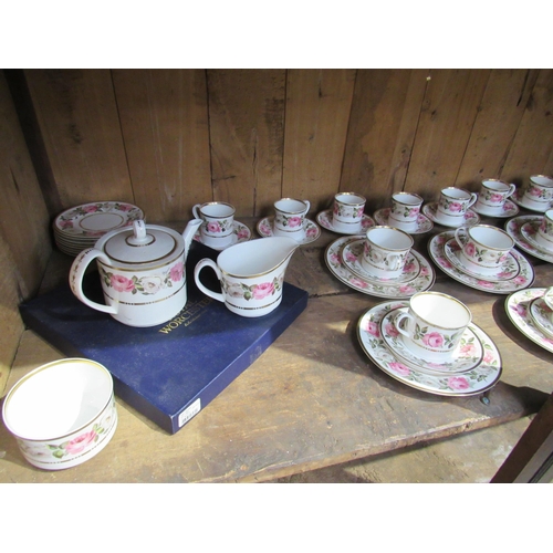 7056 - Royal Worchester 'Royal Garden' tea and coffee wares for eight including coffee cans and saucers, te... 