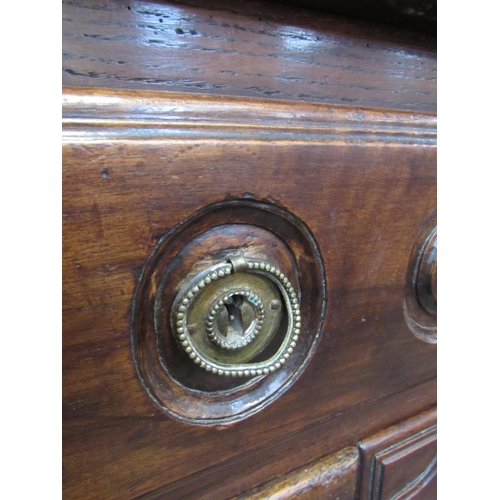 7066 - WITHDRAWN: A 19th Century French walnut chest of three long drawers with carved detail to drawer fro... 