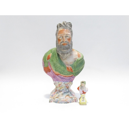 7085 - A late 19th Century ceramic hollow bust of Poseidon with hairline crack to torso, 36.5cm tall and si... 