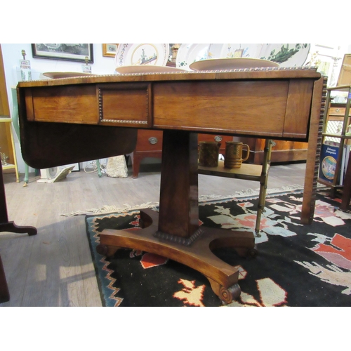 7119 - A late Regency / William IV mahogany drop-flap sofa table, 69.5cm x 92cm x 66.5cm   (R) £120