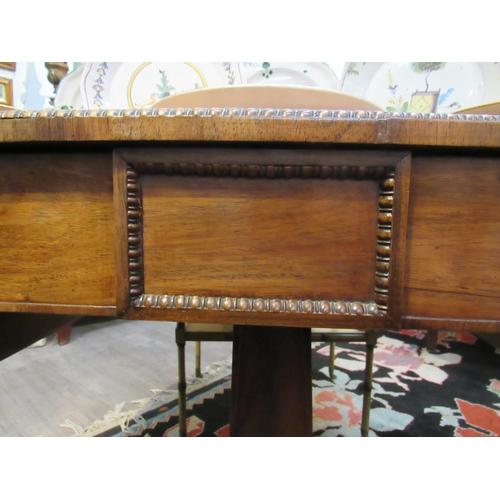 7119 - A late Regency / William IV mahogany drop-flap sofa table, 69.5cm x 92cm x 66.5cm   (R) £120