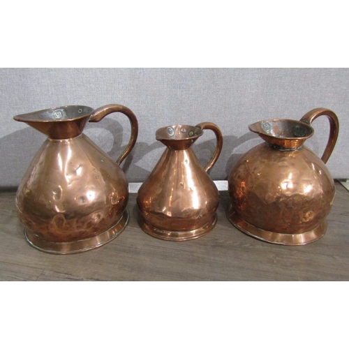 7155 - A Victorian two gallon jug, another similar sized and a one gallon jug, 32cm x 28cm & 26cm tall     ... 