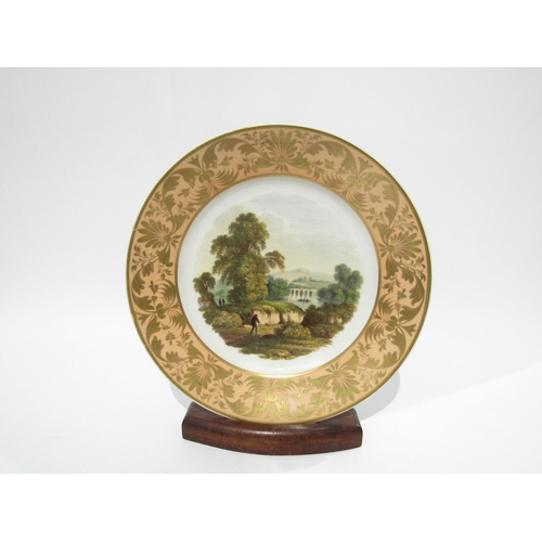 7188 - Attributed to George Robertson a 19th Century Derby porcelain plate inscribed verso 