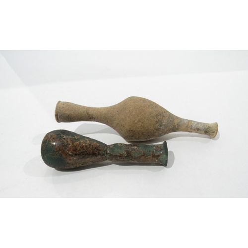 7224 - Ancient pottery and glass vessel, see associated paperwork, this suggests the pieces are Roman and G... 