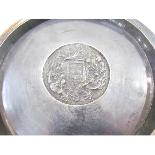 7622 - A Chinese bronze censer on hardwood stand, diameter 20cm, height total 22cm