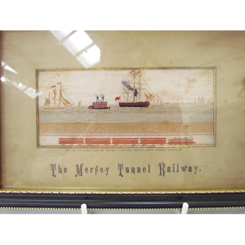 7640 - Three Stevengraphs of railway theme: 'The First Train', 'The Present Time' and 'The Mersea Tunnel Ra... 