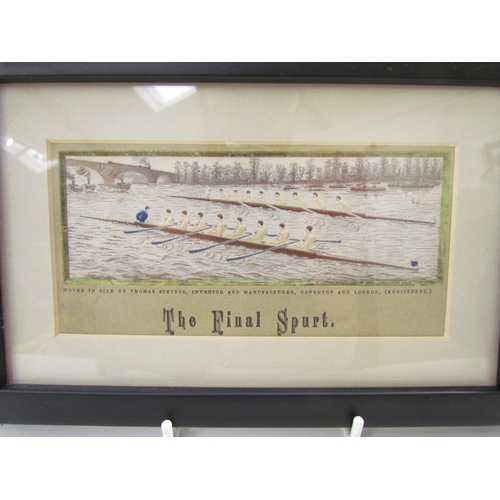 7642 - A pair of 19th Century Stevengraphs of boat race theme: 'Are You Ready?' and 'The Final Spurt', fram... 