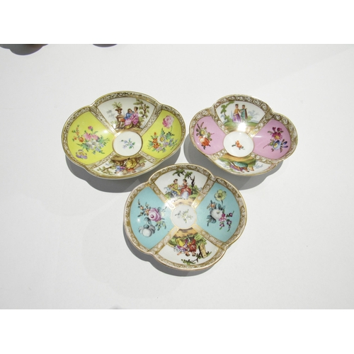 7734 - Three Continental cabinet cups and saucers