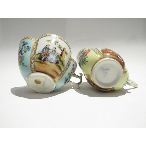 7734 - Three Continental cabinet cups and saucers