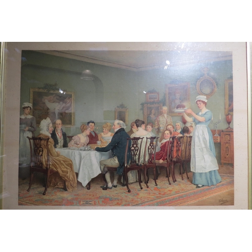 7763 - A Victorian print 'Christmas comes but once a year', framed and glazed, 64cm x 84cm