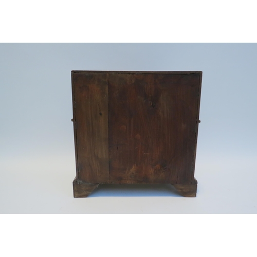 7794 - A 19th Century apprentice piece oak two small drawer over long drawers bureau fitted compartment, br... 