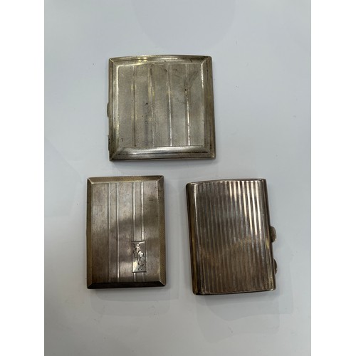 7257 - Two Birmingham silver cigarette cases Mappin & Webb 1927 and G F Westwood & Sons 1949 and a further ... 