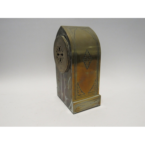 7144 - A late 19th Century French Arch form mantel clock, 27cm tall x 15cm x 11cm            (E) £40-60