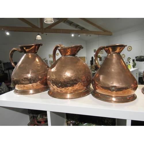 7155 - A Victorian two gallon jug, another similar sized and a one gallon jug, 32cm x 28cm & 26cm tall     ... 