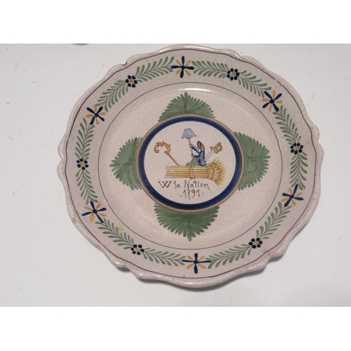 7183 - Late 18th Century French Faience revolution plate 