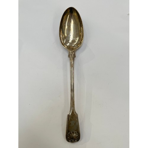 7303 - A William Eley I & William Fearn Georgian silver basting spoon, London 1821, monogram to handle. 30c... 