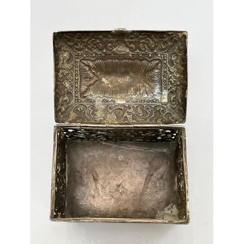 7305 - A Victorian Thomas Glaser silver pierced trinket box with import marks, London 1887. 9cm x 8.5cm x 6... 