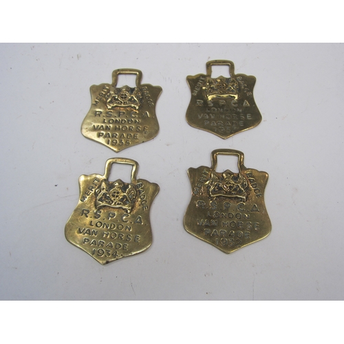 1450 - Four RSPCA Van Horse Parade Badges, 1932-1935