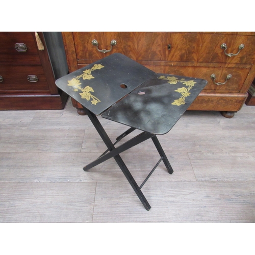 7813 - A Japanese lacquered folding table, a/f   (E) £20-30