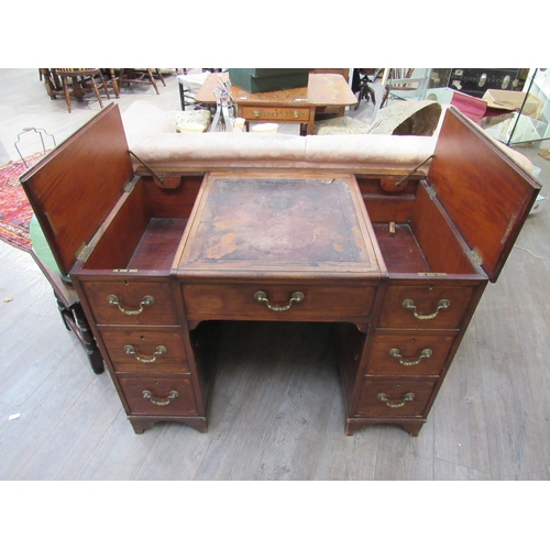 7815 - A 19th Century mahogany twin pedestal desk by S&H Jewell of Holborn, shell marquetry inlay and satin... 