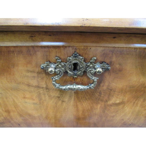 7829 - A Victorian Swedish Biedermeier golden birch chest of four long drawers with decorative brass handle... 