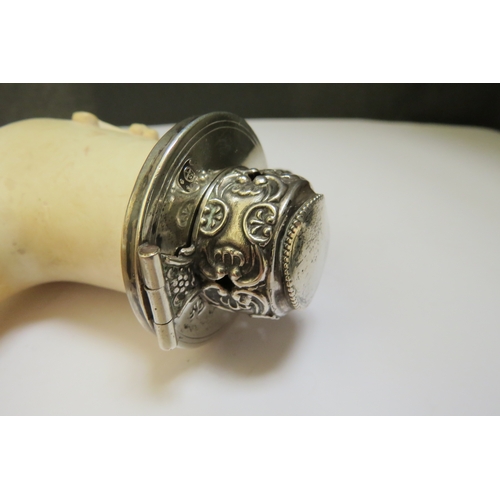 7376 - A Continental silver mounted Meerschaum pipe bowl, 8cm x 12cm