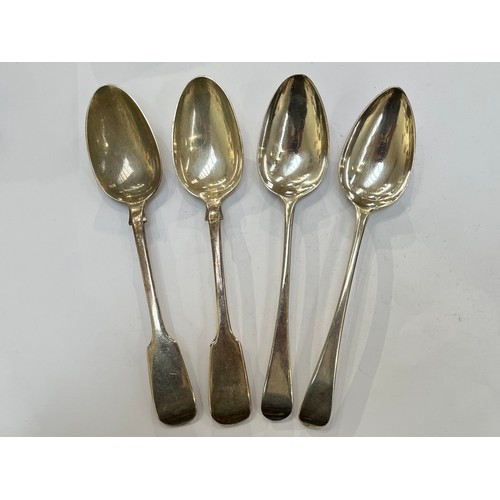 7323 - Two pairs of London silver serving spoons. William Eley I and William Fearn 1799 and William Eaton 1... 