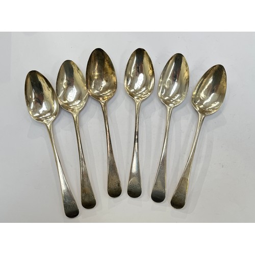 7325 - A set of six Walter Brind silver dessert spoons, London 1816, 181g  (R)  £80