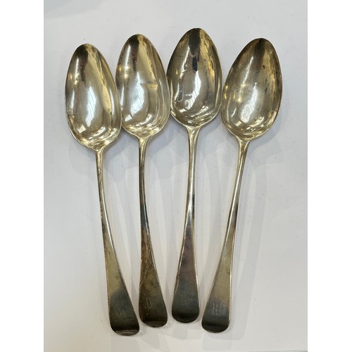 7328 - Four Georgian silver tablespoons, London 1791, 216g