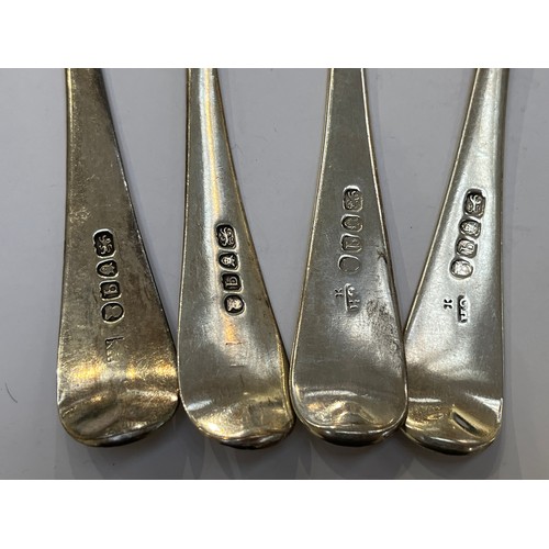 7328 - Four Georgian silver tablespoons, London 1791, 216g