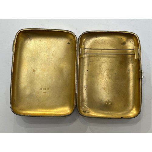 7336 - A Joseph Gloster silver cigarette case of ergonomic form, Birmingham 1901, 158g