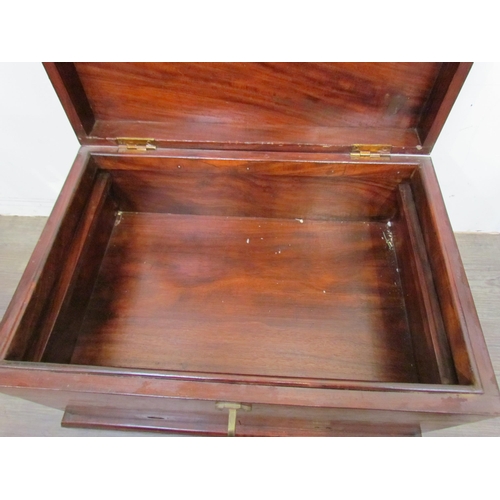 7505 - A reproduction rosewood inlaid brass box, campaign style handles