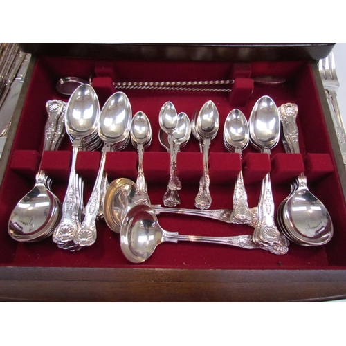 7506 - A canteen of silver plated cutlery, Cooper Brothers, set in a mahogany finish single drawer canteen ... 