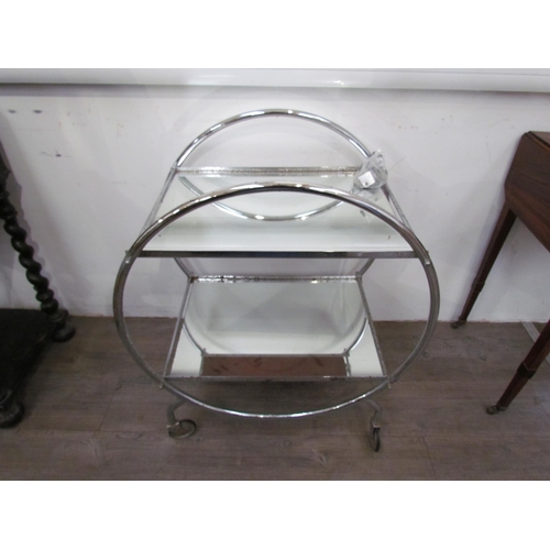 7650 - An Art Deco chrome mirrored drinks trolley