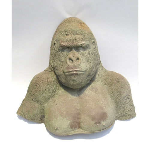 7761 - A moulded bust of a silver back gorilla, 67cm high