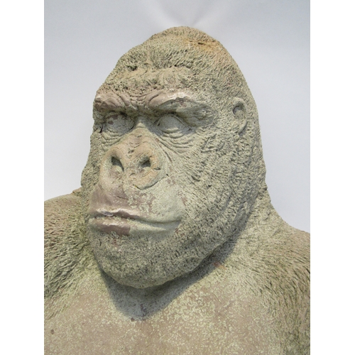 7761 - A moulded bust of a silver back gorilla, 67cm high