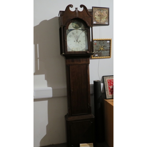 7474 - A Bewdley rocking ship automaton 8day longcase clock by James Evans, with mahogany and oak case pain... 