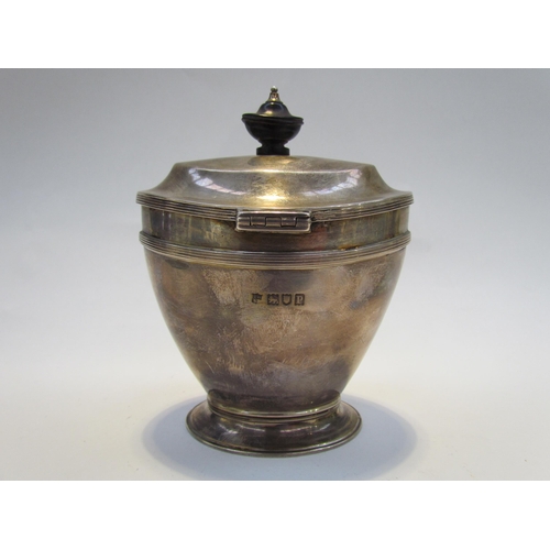 7409 - A Thomas Bradbury & Sons Ltd silver tea caddy, London 1910, 14.5cm tall, 231g