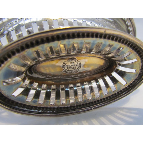 7411 - Three Alexander Clarke Manufacturing Co. silver pierced dishes, two with pedestal bases, all with pi... 