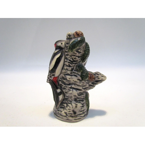 7426 - A Moorcroft miniature Greater Spotted Woodpecker, 7cm tall