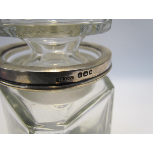 7433 - A glass pickle jar with silver mount Henry Hobson and Sons, London 1922, 15.5cm high