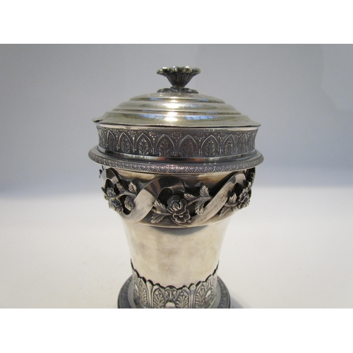 7440 - A white metal cup and cover the lid with Russian marks for A. Inozemtsev, Novocherkassk 1844-1847, 1... 