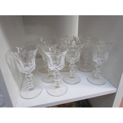 7532 - A large suite of mixed 19th Century and later drinking glasses including fine facet cut