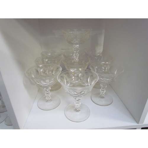 7532 - A large suite of mixed 19th Century and later drinking glasses including fine facet cut