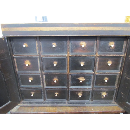 7603 - A 19th Century collector’s cabinet with 16 drawers of mixed shells, fossils and stones, 53cm x 68cm ... 