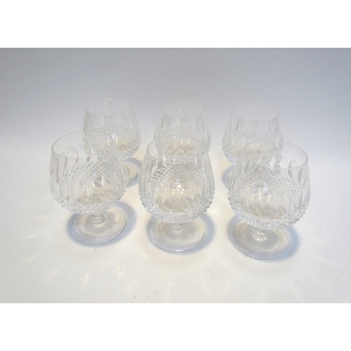 7638 - A set of six Waterford crystal brandy balloon glasses