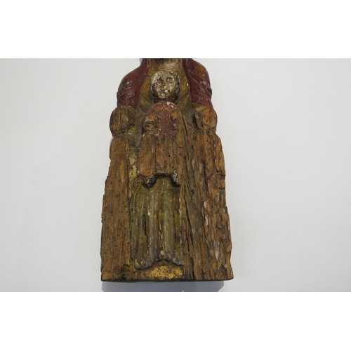 7237 - A 18th Century carved polychrome figure of the 