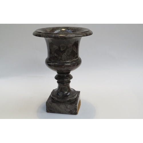 7241 - An Exquisite 19th Century coral fossil marble Campania urn, possibly Frosterly marble, 26cm tall, 18... 