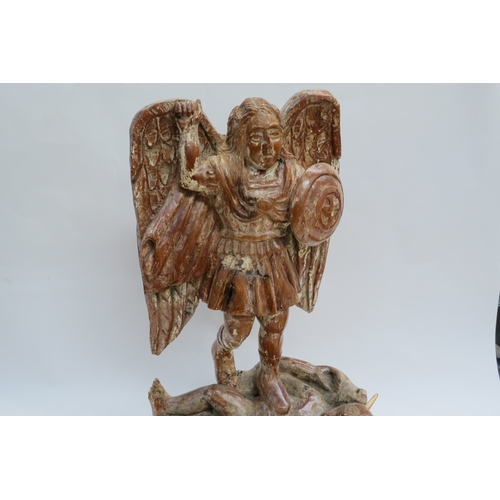 7248 - Possibly 18th Century crude carved wood sculpture of 