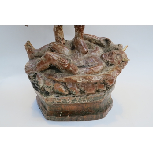 7248 - Possibly 18th Century crude carved wood sculpture of 